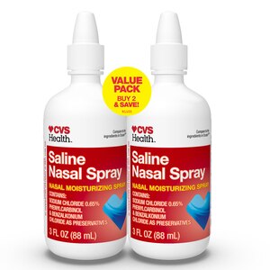 CVS Health Premium Saline Nasal Moisturizing Spray, Value Pack, 6 OZ Total