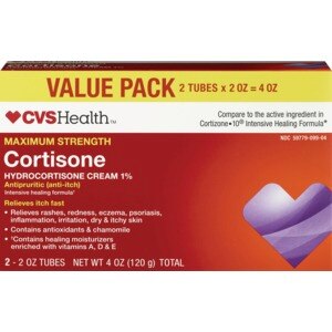  CVS Health Maximum Strength Cortisone, 4 OZ, 2 CT 