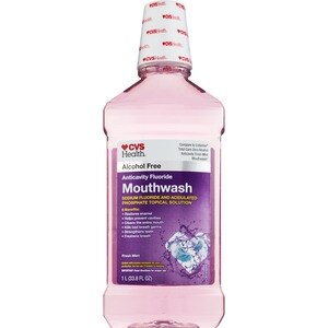 CVS Health Anticavity Fluoride Alcohol Free Mouthwash, Fresh Mint, 1 L - 33.8 Oz