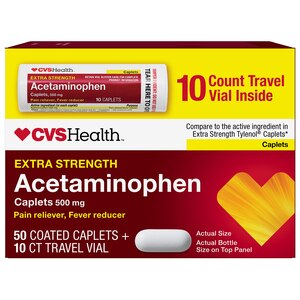  CVS Health Extra Strength Acetaminophen 50 + 10CT 