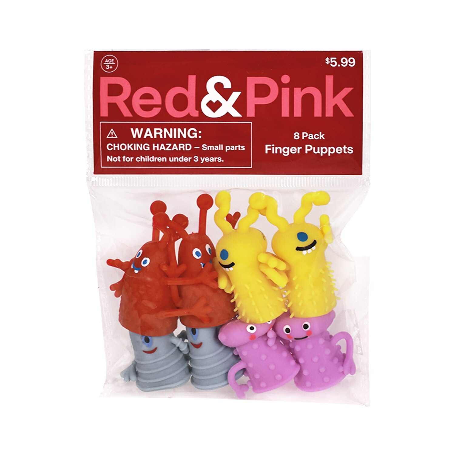 Red & Pink Finger Puppets, 8pk - 8 Ct , CVS
