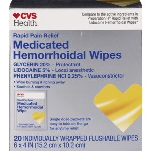 CVS Health Medicated Hemorrhoidal Wipes, 20 Ct