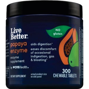 Live Better papaya Enzyme Chewable Tablets, 300 CT