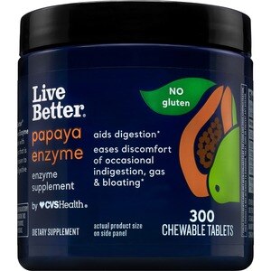 Live Better Papaya Enzyme Chewable Tablets, 300 Ct , CVS