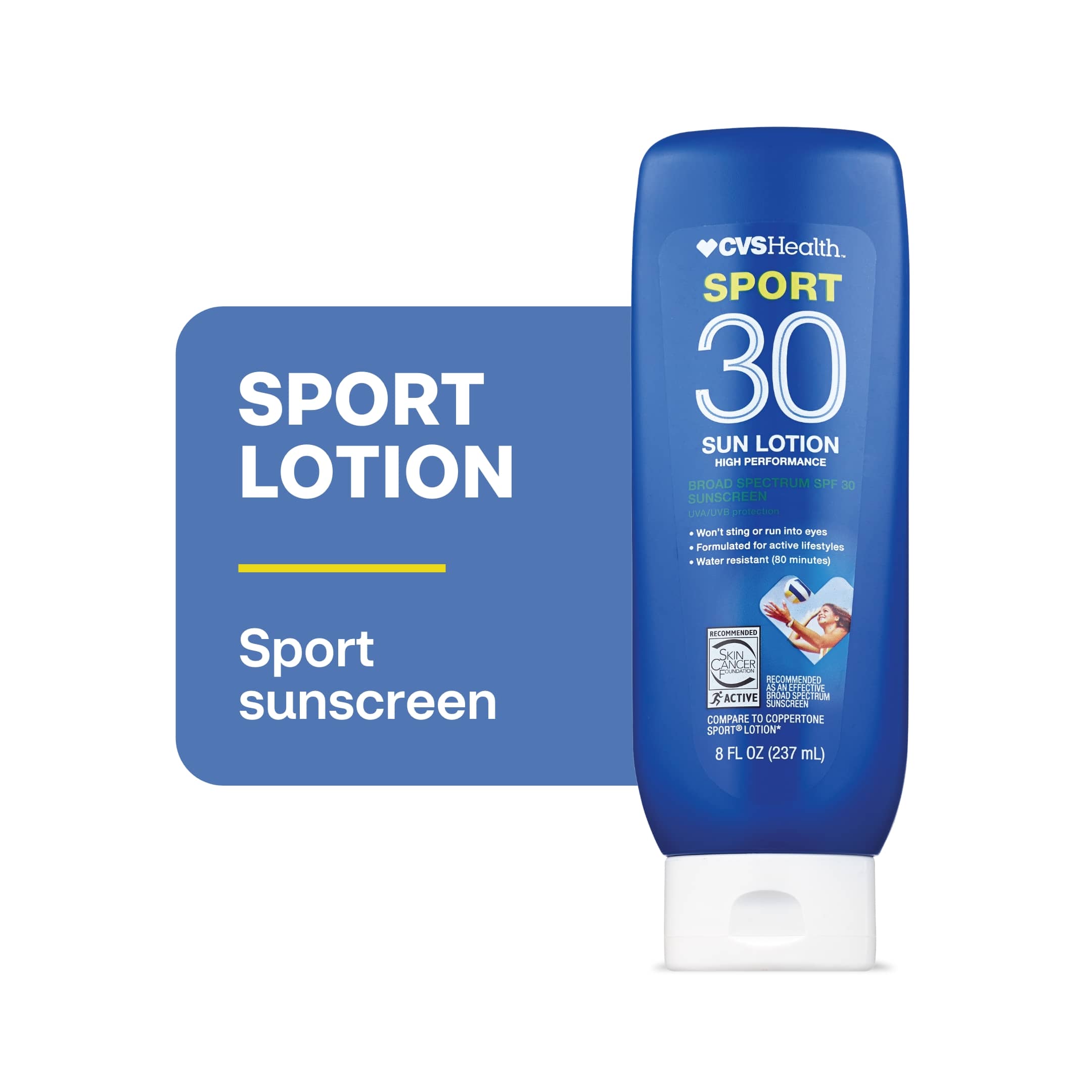 CVS Health Sport High Performance Sun Lotion SPF 30, 8 Oz