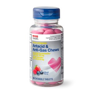 CVS Health Extra Strength Antacid & Anti-Gas Chewable Tablets, 28 Ct