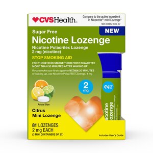 CVS Health Sugar Free Nicotine 2mg Lozenge, Citrus - 81 Ct