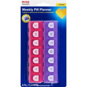 CVS Health Weekly Pill Planner, 2 PACK - 2 Ct