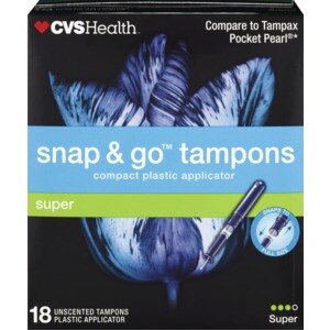 CVS Health Snap & Go Tampons, Super, 18 CT