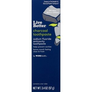  Live Better Charcoal Toothpaste, 3.4 OZ 