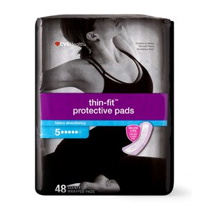 CVS Health Thin-fit Incontinence And Postpartum Pads For Women Heavy Absorbancy, Regular Length, 48 Ct