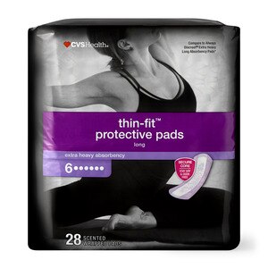 CVS Health Thin-fit Incontinence And Postpartum Pads For Women Extra Heavy Absorbancy, Regular Length, 28 Ct