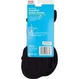 CVS Health Non-Binding Comfort Ankle Socks for Diabetics Unisex, 2 Pairs, L/XL, Black, thumbnail image 2 of 2
