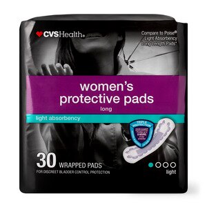 CVS Health Women's Protective Pads, Light Absorbency, Long, 30 CT