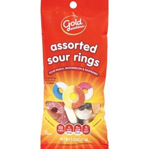  Gold Emblem Assorted Sour Rings, 2.5 OZ 