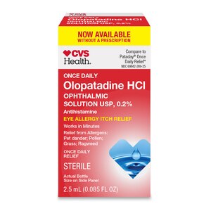 CVS Health Eye Allergy Itch Relief - Olopatadine Hydrochloride Ophthalmic Solution USP, 0.2%, 2.5 ML - 0.085 Oz