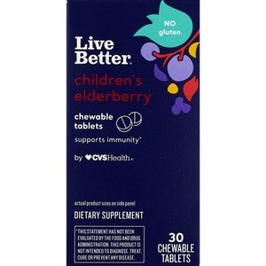 Live Better Children's Elderberry Chewable Tablets, 30 CT