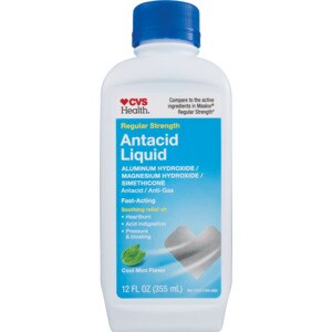 CVS Health Regular Strength Antacid Liquid, Cool Mint Flavor, 12 Oz