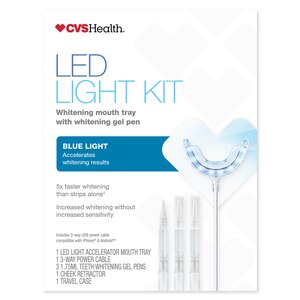 CVS Health LED Light Teeth Whitening Kit with USB Mouth Tray and Whitening Gel Pens
