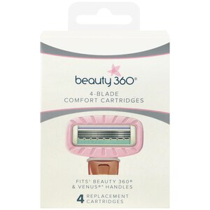 Beauty 360 Women's 4 Blade Cartridge Refill, 4 CT