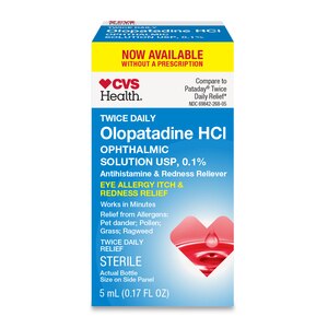 CVS Health Eye Allergy Itch & Redness Relief - Olopatadine Hydrochloride Ophthalmic Solution USP, 0.1%, 5 mL