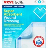 CVS Health Super Absorbant Wound Dressing, 4 in x 4 in, 10 CT, thumbnail image 1 of 5