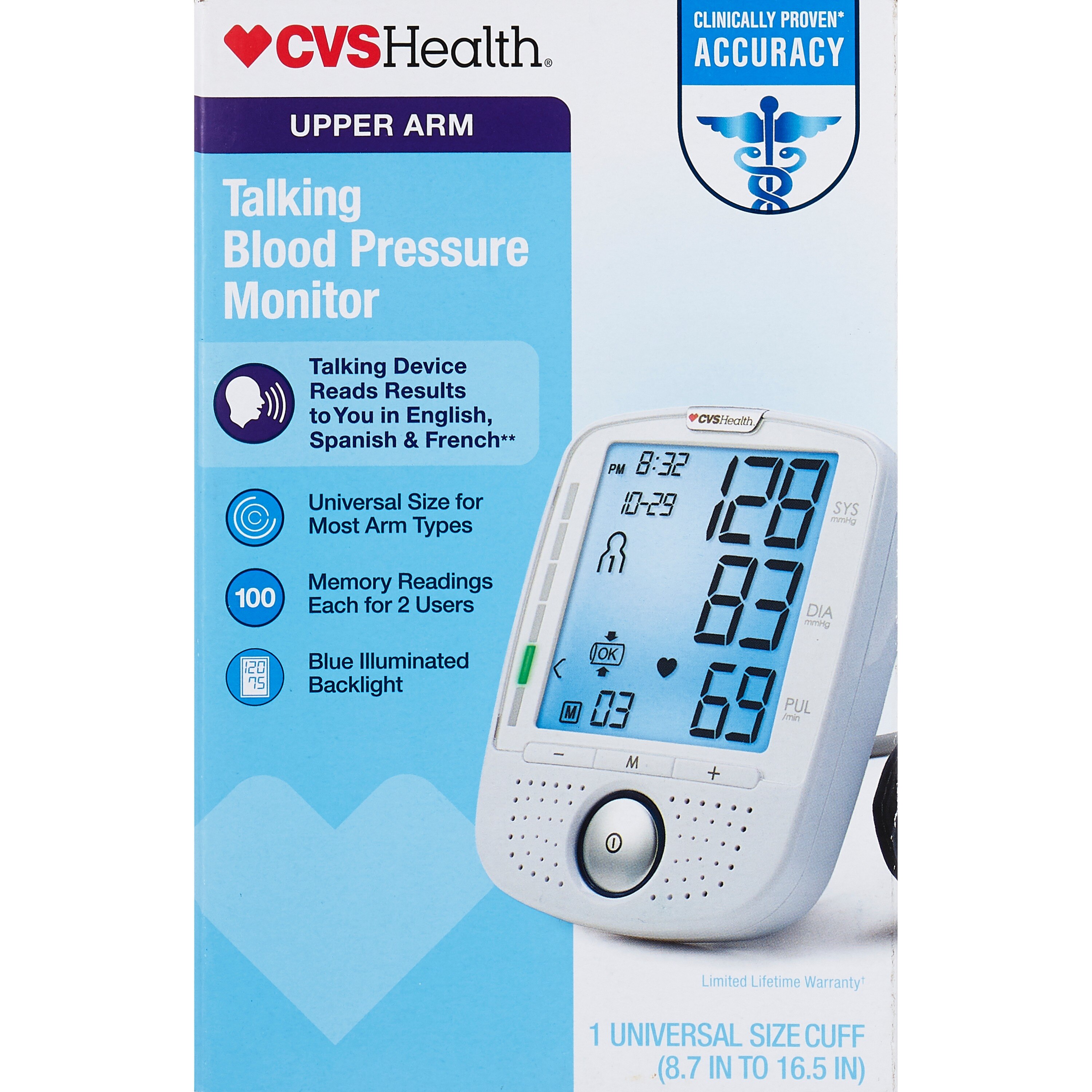 CVS Health Talking Upper Arm Blood Pressure Monitor Pick Up In Store