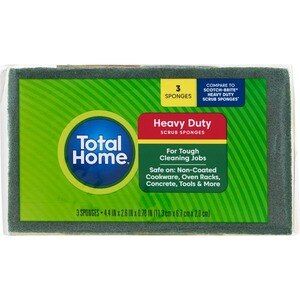 Total Home Heavy Duty Scrub Sponges For Tough Cleaning Jobs, 3 Ct , CVS