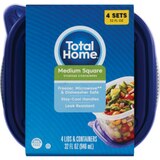 Total Home Medium Square Food Storage Containers, 32oz, 4CT, thumbnail image 3 of 4