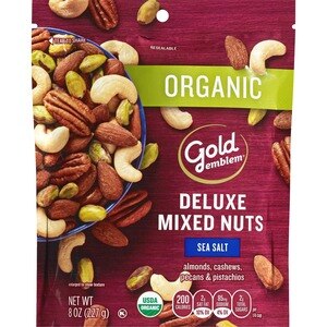 Gold Emblem Organic Deluxe Mixed Nuts with Sea Salt, 8 OZ