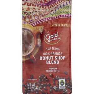  Gold Emblem Fair Trade Donut Shop Blend Premium Ground Coffee 
