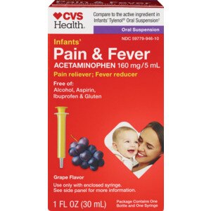 CVS Health Infants Pain + Fever Relief Grape Flavored, 1 OZ