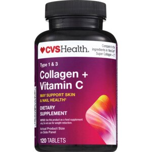 CVS Health Collagen + Vitamin C, Skin & Nail Health Dietary Supplement Tablets, 120 CT