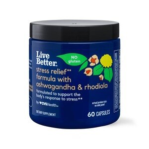 Live Better Stress Relief with Ashwagandha & Rhodiola, 60 CT