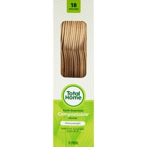 Total Home Earth Essentials Compostable Birch Cutlery, 18 Ct , CVS