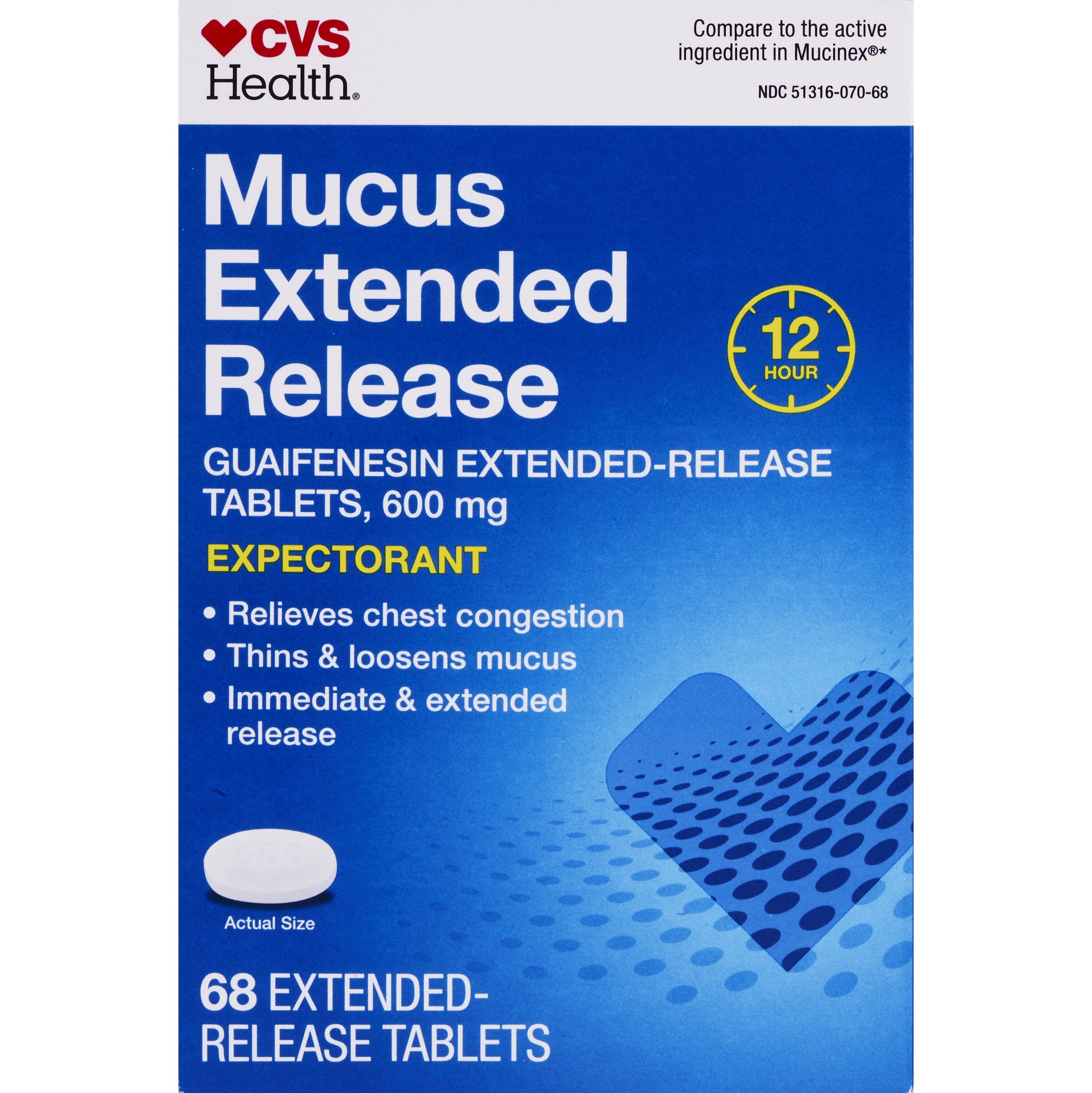 CVS Health Mucus Extended Release Tablets, 68 CT