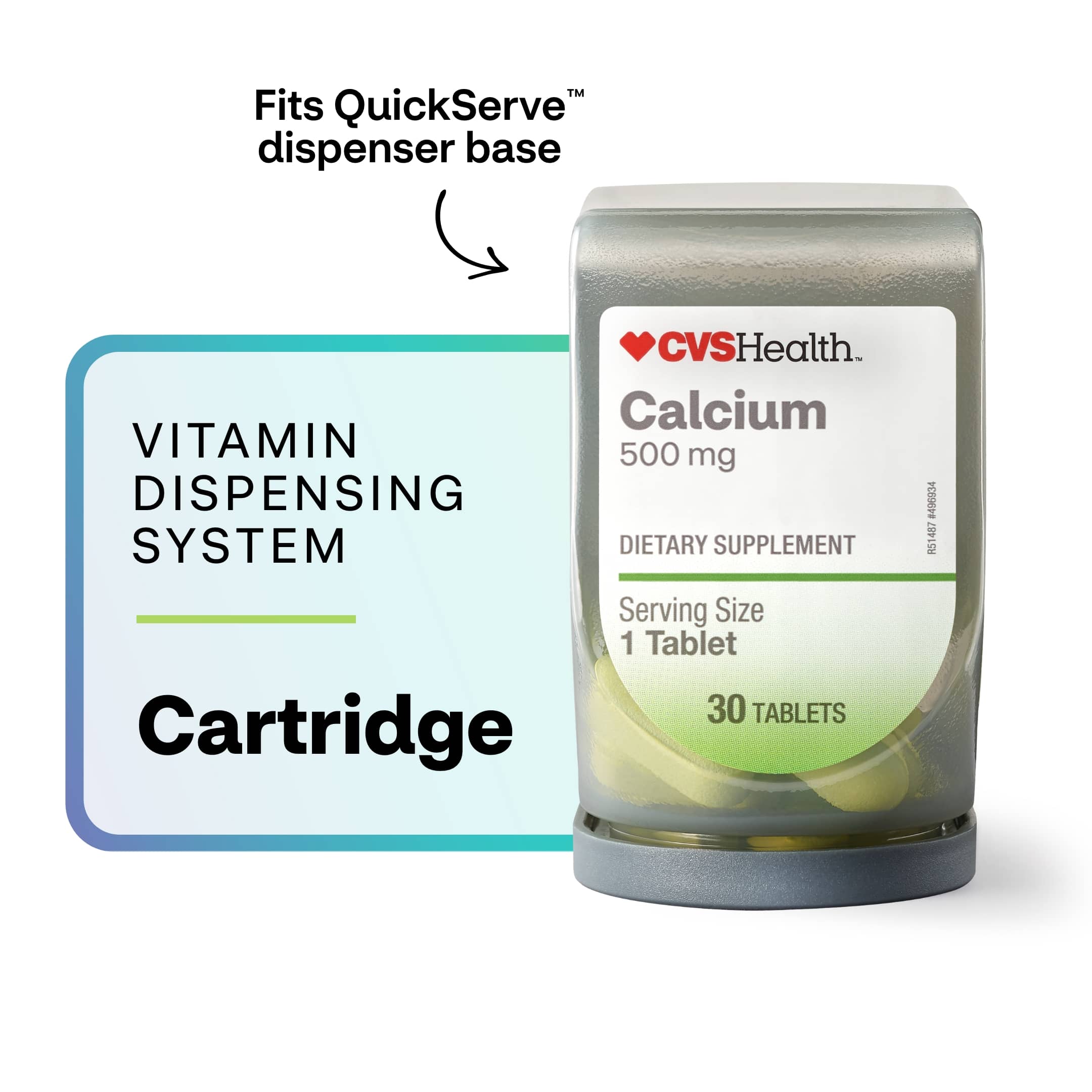 CVS Health QuickServe Calcium Tablet Cartridge, 30 Ct