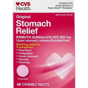 CVS Health Stomach Relief Chewable Tablets, Original, 48 Ct