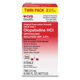 CVS Health Olopatadine HCl Eye Allergy Relief, Ophthalmic Solution USP, 0.2%, 2.5mL, Twin Pack, thumbnail image 1 of 2