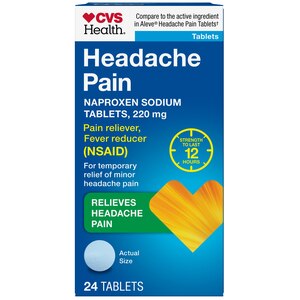 CVS Health Headache Pain Naproxen Sodium Tablets, 220 mg