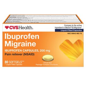 CVS Health Ibuprofen Migraine Softgels, 200 mg