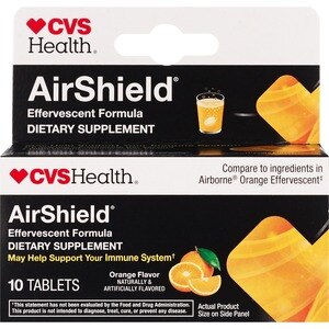 CVS Health AirShield Effervescent Formula, Orange Flavor, 10 Ct