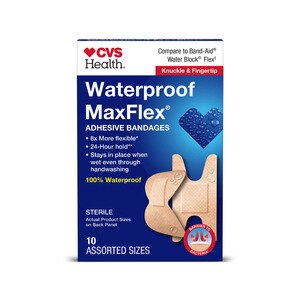 CVS Health Waterproof MaxFlex Knuckle & Fingertip Adhesive Bandages, 10 CT