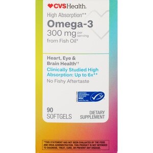 CVS Health High Absorption Omega-3 Softgels, 90 Ct