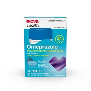 CVS Health Omeprazole Delayed Release Tablets, Cool Mint, 14 Ct