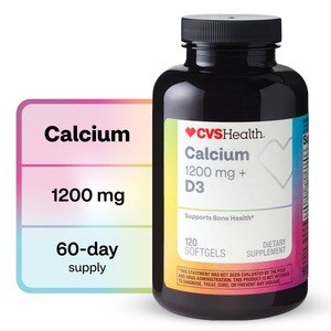 CVS Health Calcium 1200mg + Vitamin D3 Softgels, 120 CT