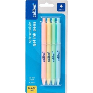 Caliber Retractable Gel Pens, Black Ink, 4 Pack - 4 Ct , CVS