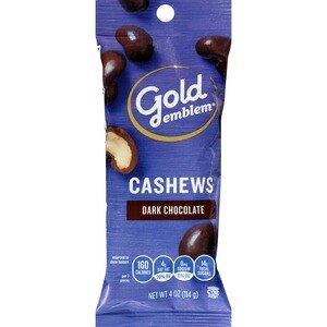 Gold Emblem Dark Chocolate Cashews, 4 OZ