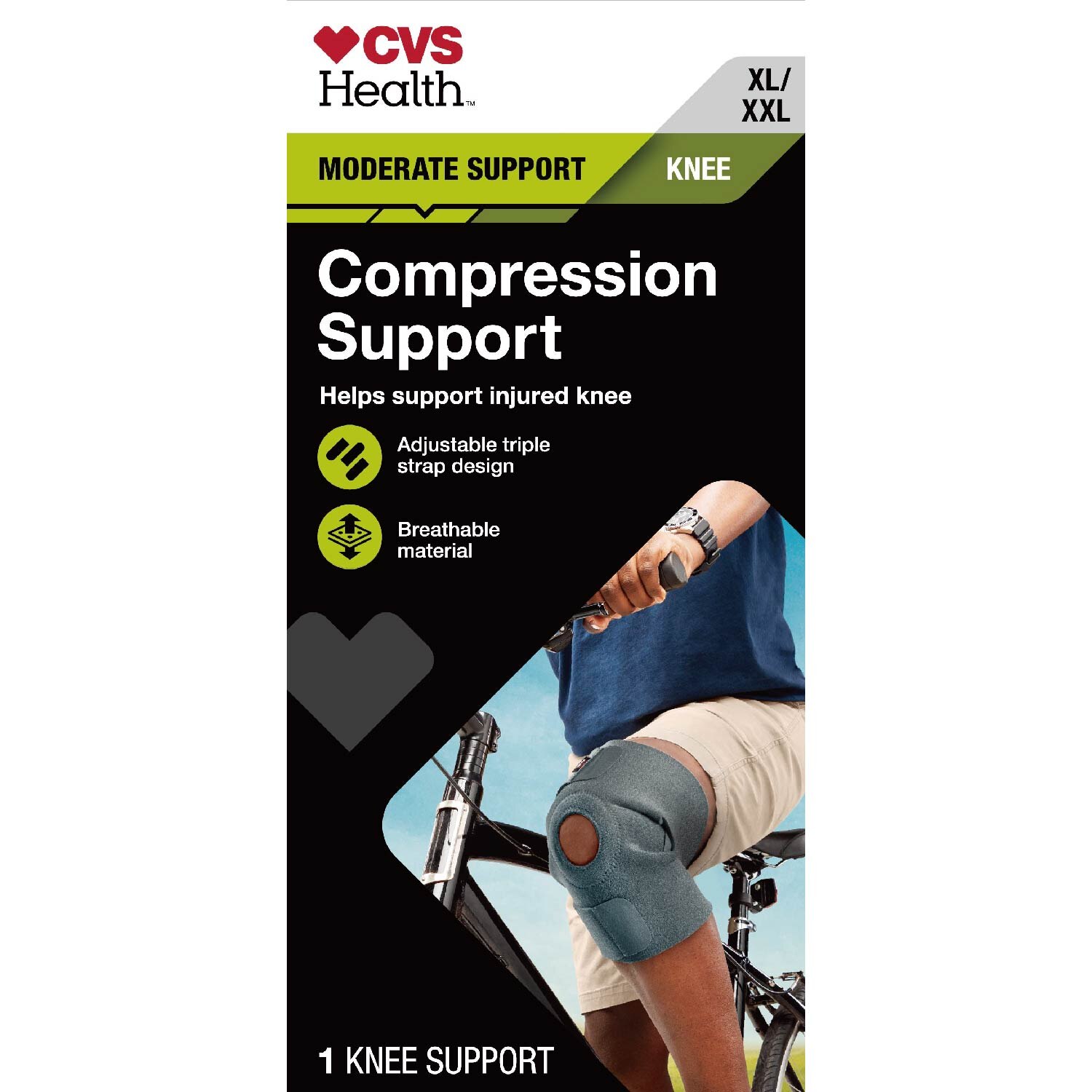 CVS Health Adjustable Compression Knee Support, XL/XXL
