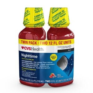 CVS Health - Alivio para resfriado y gripe, uso nocturno, máxima potencia, sabor Berry